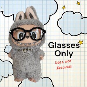 Labubu Bedazzled Rhinestone Embellished Sunglasses - Black